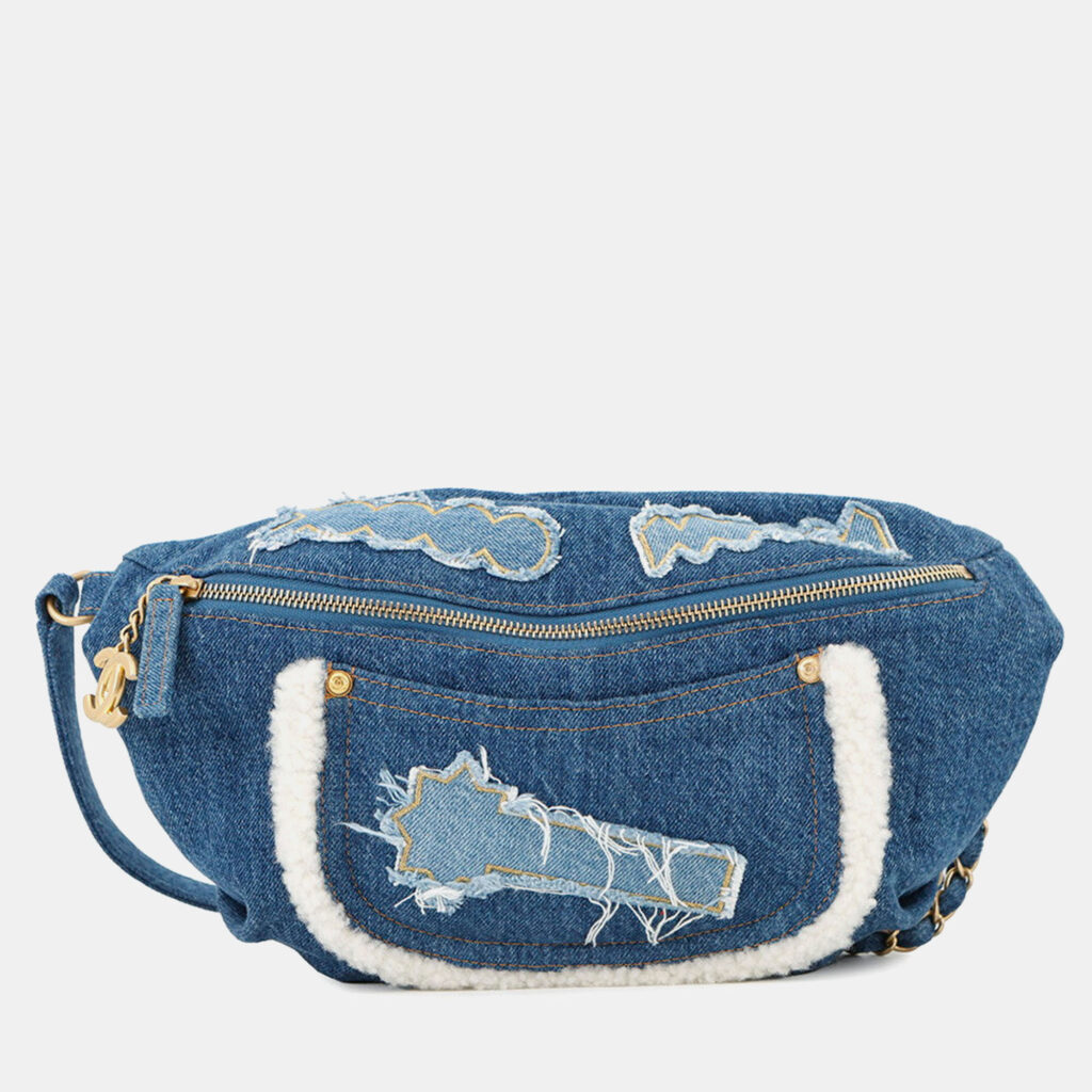 Chanel Cc Logo Waist Bag Blue Denim Chanel Cc Logo Waist Bag Blue Denim