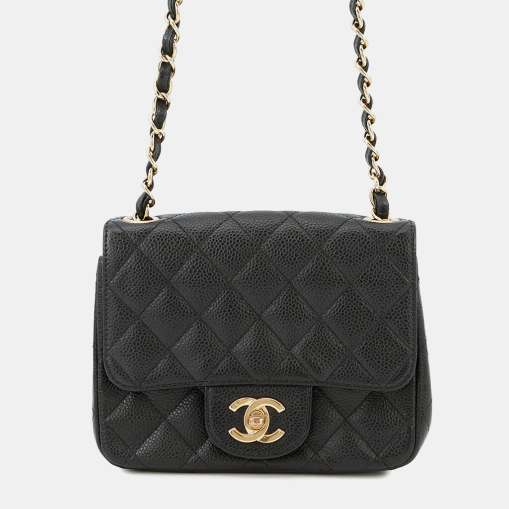 Chanel Mini Materasse Chain Shoulder Black Caviar Leather Chanel Mini Materasse Chain Shoulder Black Caviar Leather