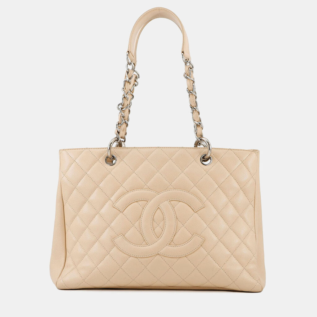 Chanel Gst Tote Beige Caviar Leather Chanel Gst Tote Beige Caviar Leather