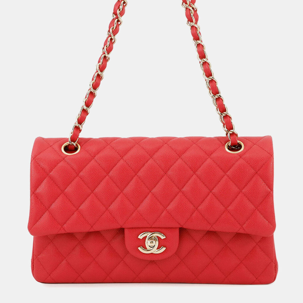 Chanel Matelasse Double Flap Chain shoulder Red Caviar Leather Chanel Matelasse Double Flap Chain shoulder Red Caviar Leather