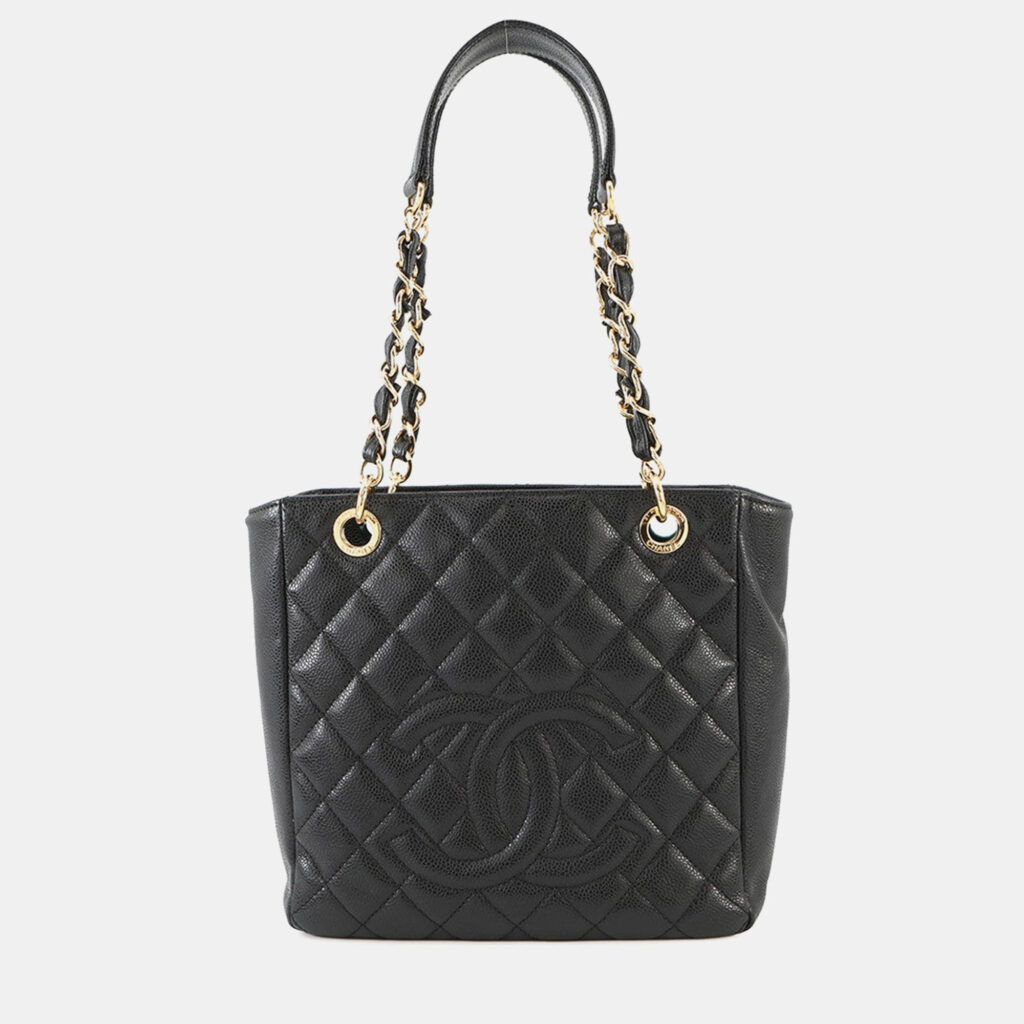 Chanel Pst Tote Black Caviar Leather Chanel Pst Tote Black Caviar Leather