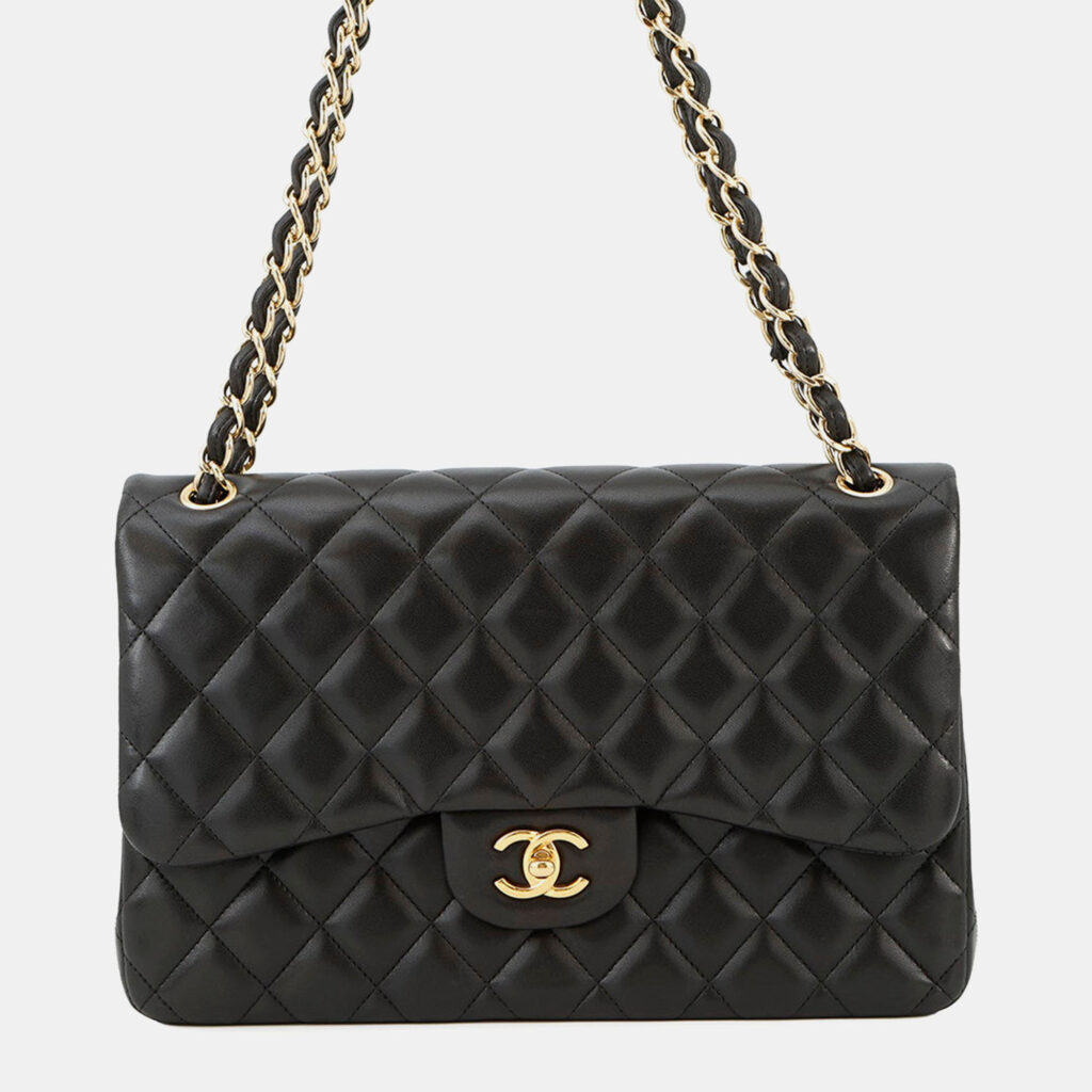 Chanel Matelasse Chain shoulder Black Lambskin Chanel Matelasse Chain shoulder Black Lambskin