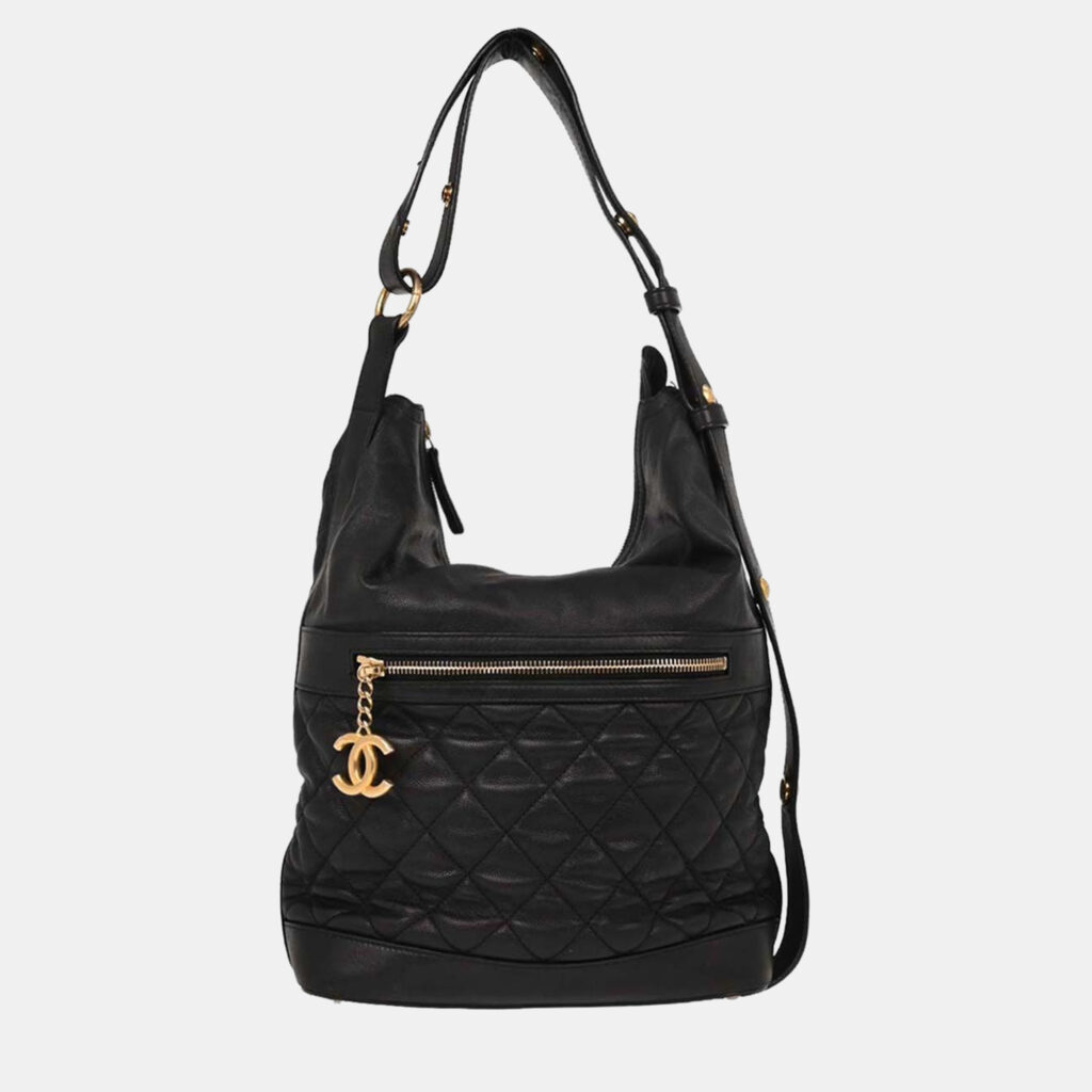 Chanel Black Calfskin Hobo Handbag Chanel Black Calfskin Hobo Handbag
