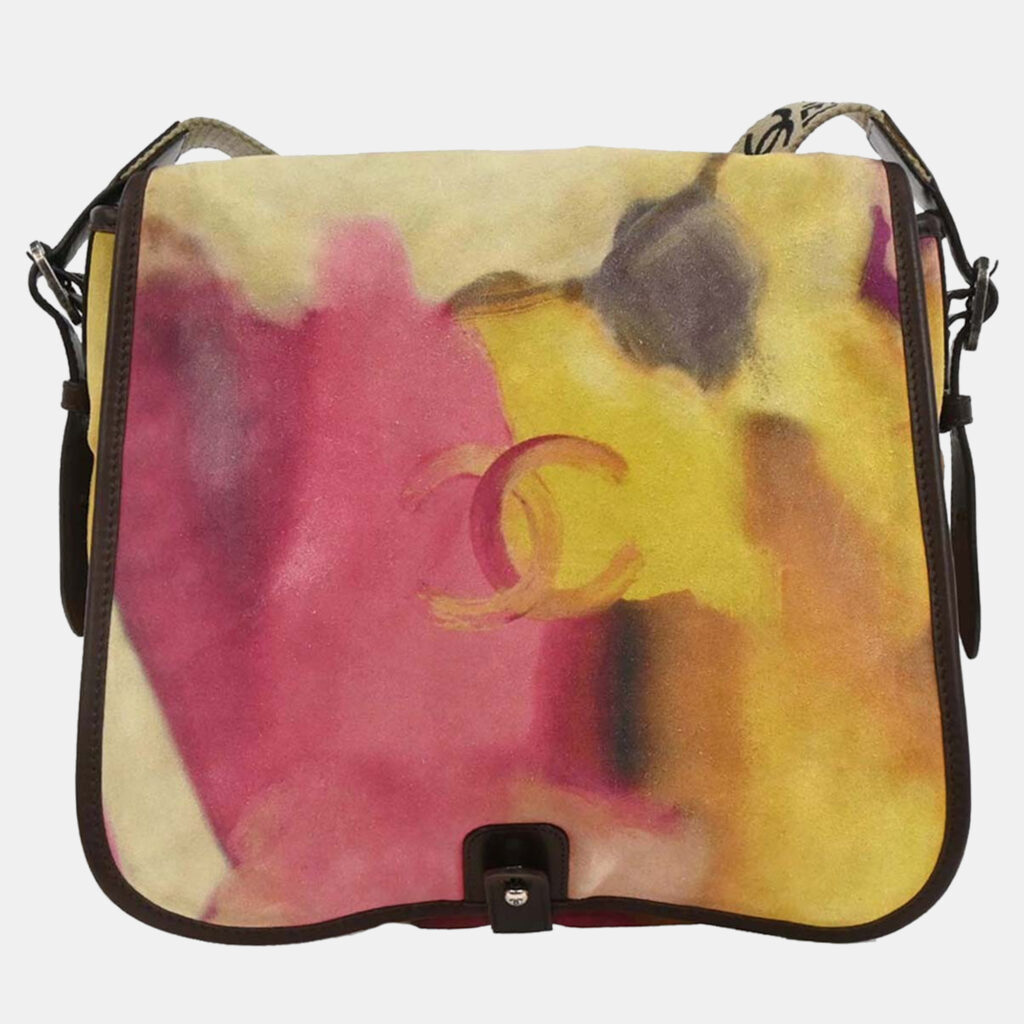Chanel Yellow Suede Flap Shoulder Bag Chanel Yellow Suede Flap Shoulder Bag