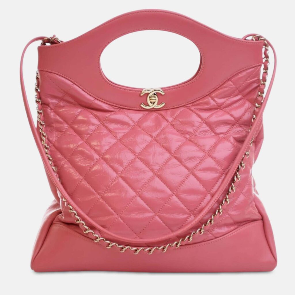 Chanel Pink Small Shiny Aged Calfskin 31 Shopping Bag Chanel Pink Small Shiny Aged Calfskin 31 Shopping Bag