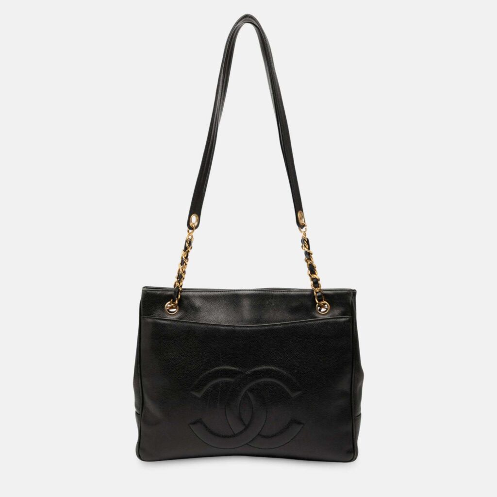 Chanel Black CC Caviar Chain Tote Chanel Black CC Caviar Chain Tote