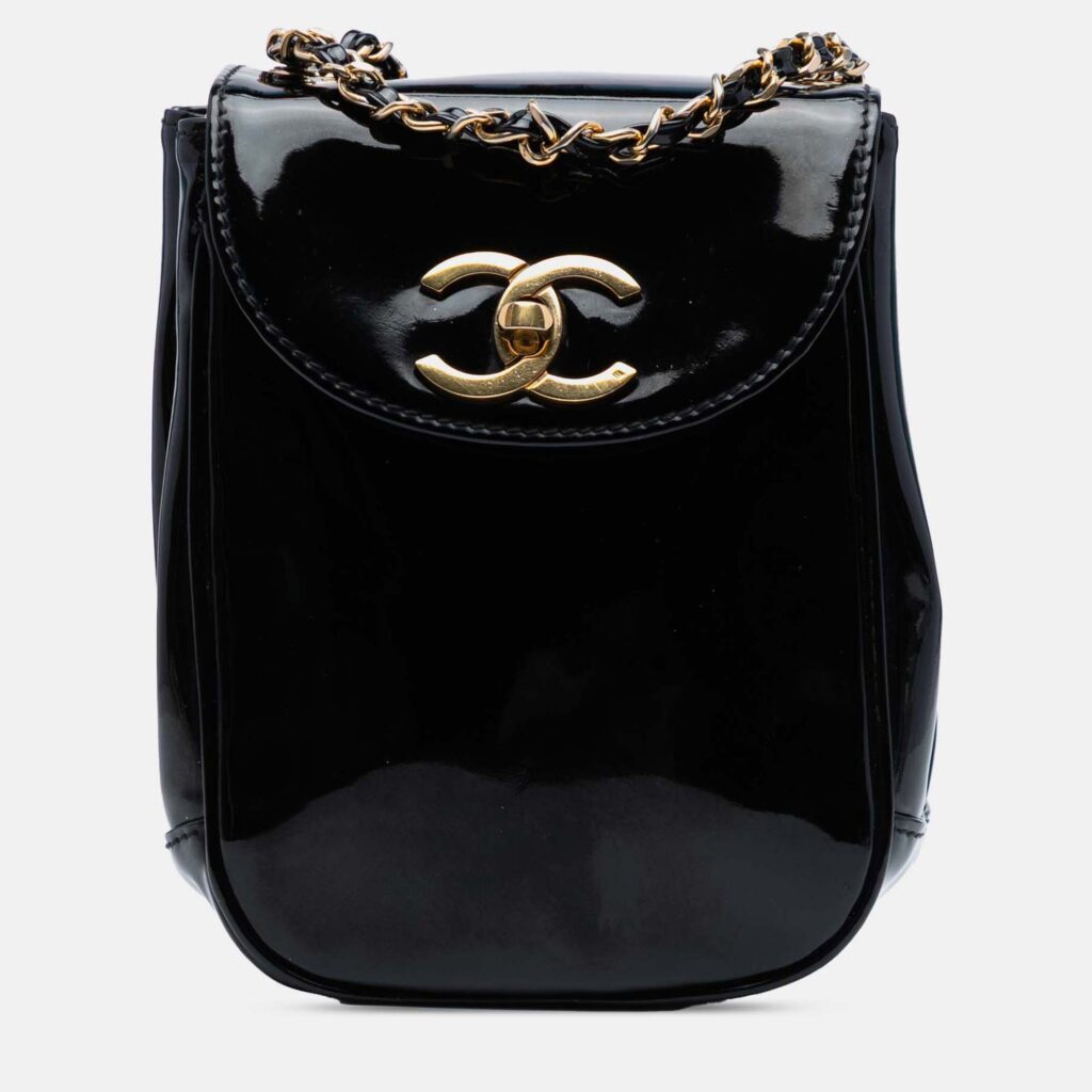 Chanel Black CC Patent Flap Crossbody Chanel Black CC Patent Flap Crossbody