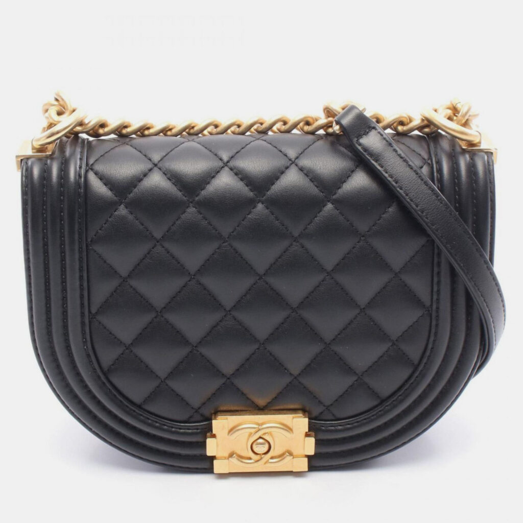 Chanel Boy Chanel Shoulder Bag Lambskin Leather Black Chanel Boy Chanel Shoulder Bag Lambskin Leather Black