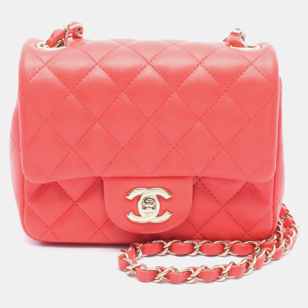 Chanel Mini Matelasse Shoulder Bag Leather Red Chanel Mini Matelasse Shoulder Bag Leather Red