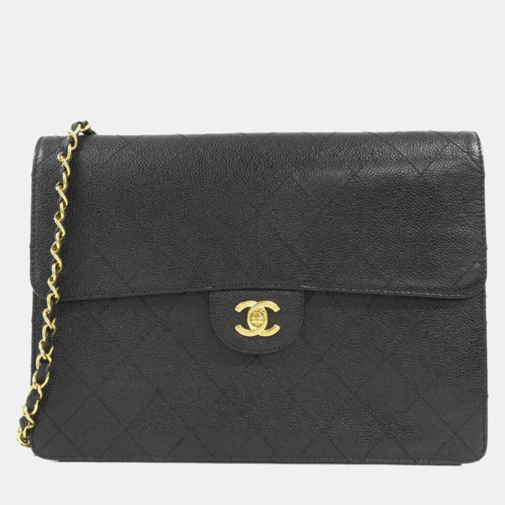 Chanel Black Calf Leather Shoulder Bag Chanel Black Calf Leather Shoulder Bag
