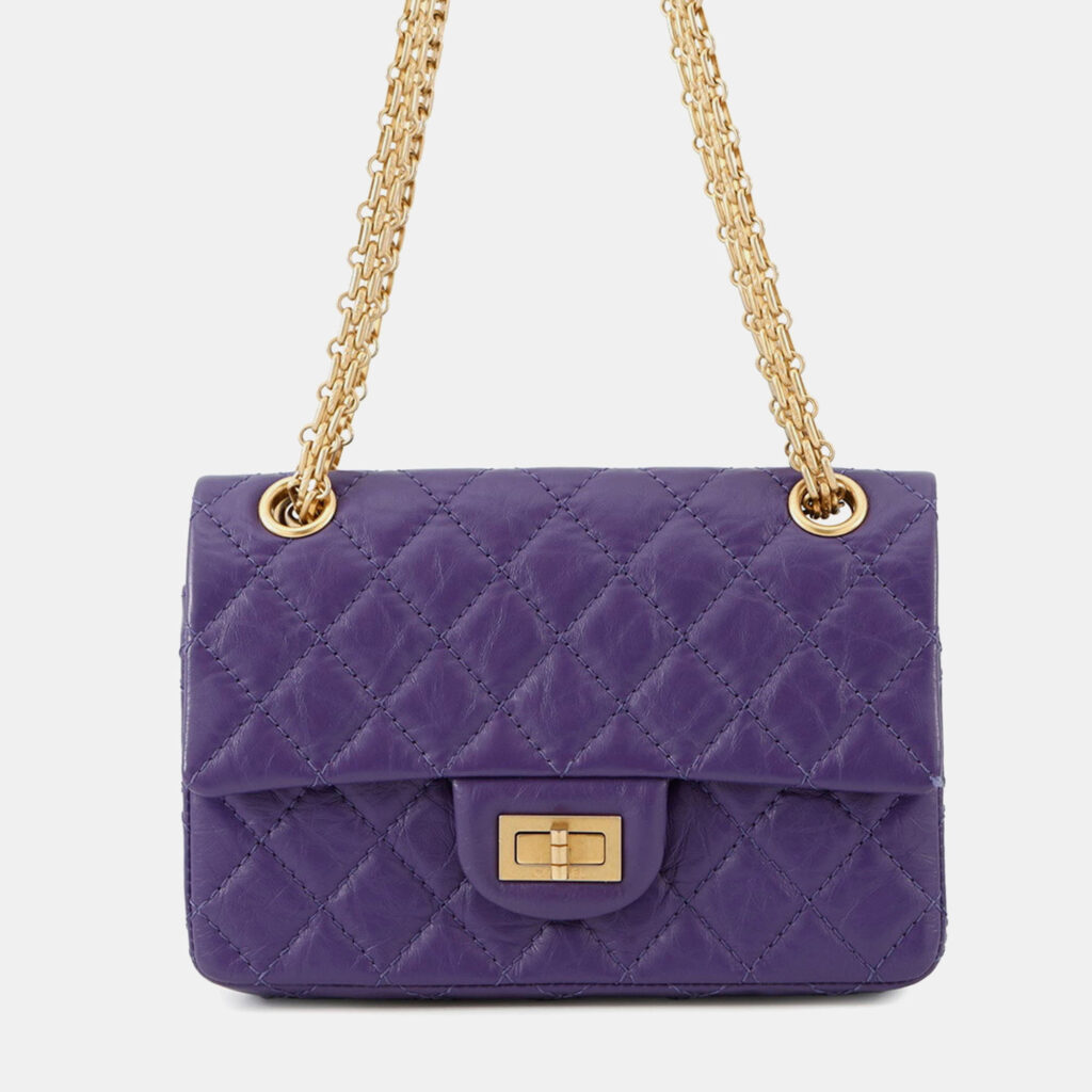 Chanel Chain Shoulder Bag Matelasse 2.55 Mini Aged Calfskin Leather