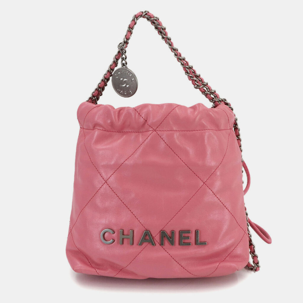 Chanel 22 Mini 2-Way Chain Hand/Shoulder Bag In Pink Calfskin