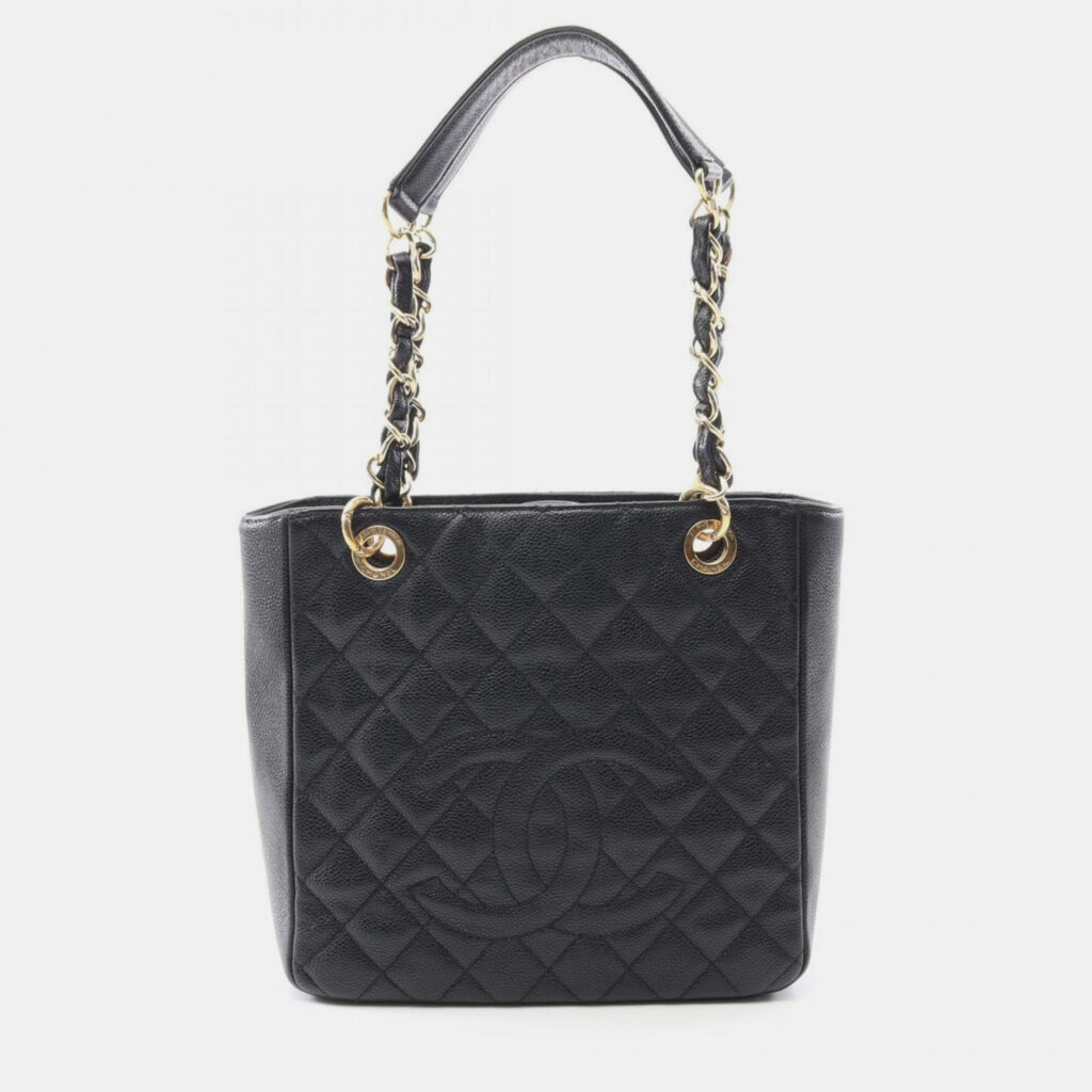 Chanel Matelasse Pst Tote Bag Caviar Skin Grained Calf Black Chanel Matelasse Pst Tote Bag Caviar Skin Grained Calf Black