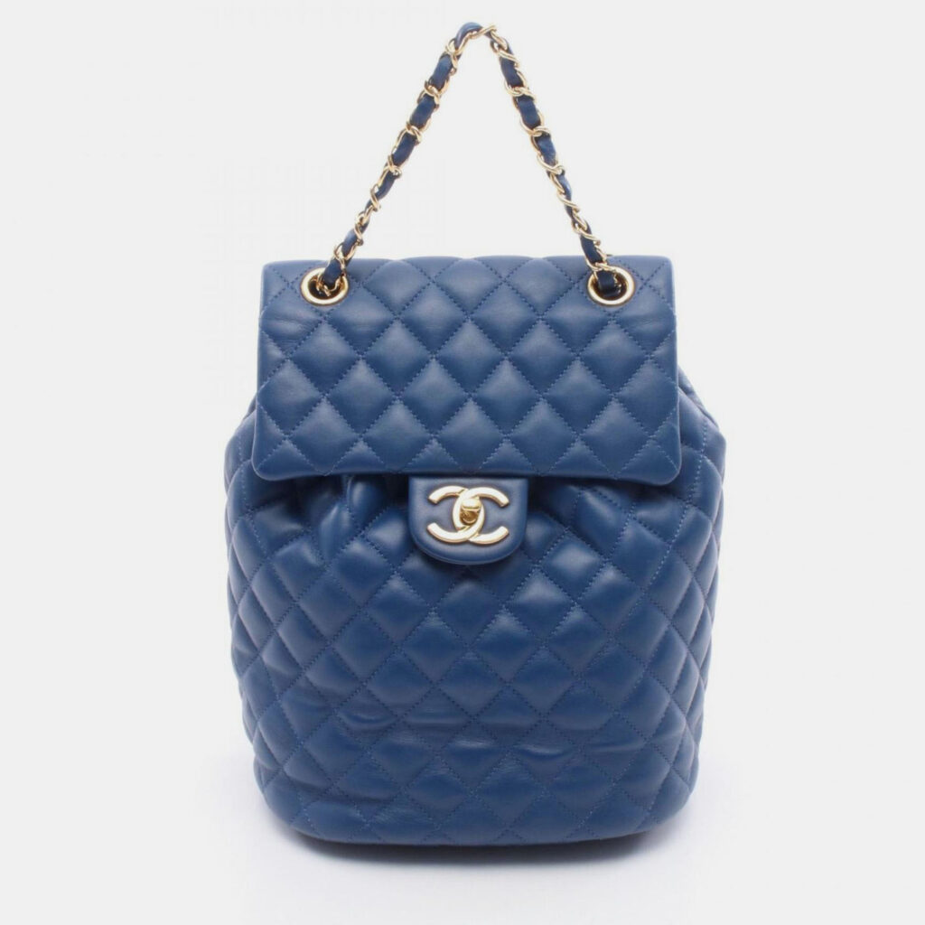 Chanel Matelasse Backpack Lambskin Sheepskin Blue Chanel Matelasse Backpack Lambskin Sheepskin Blue