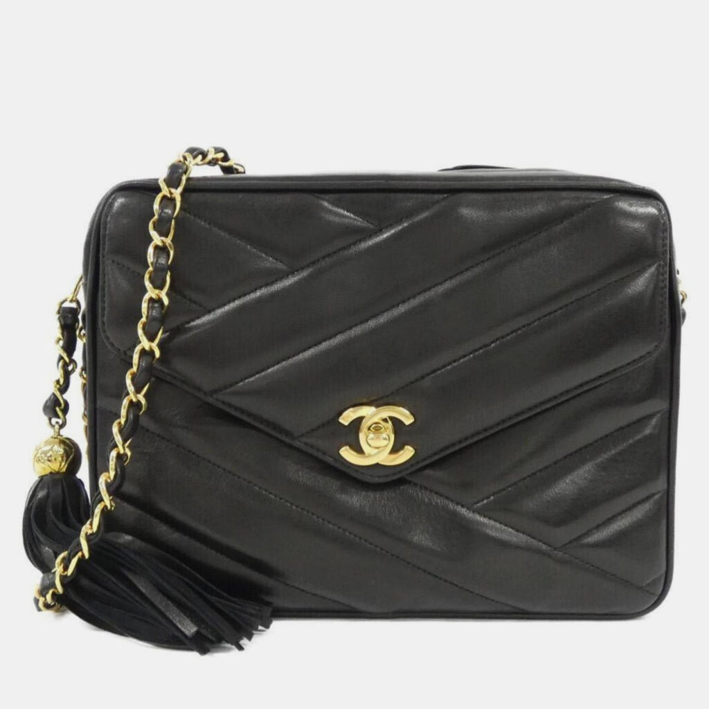 Chanel Leather Black Shoulder Bag Chanel Leather Black Shoulder Bag