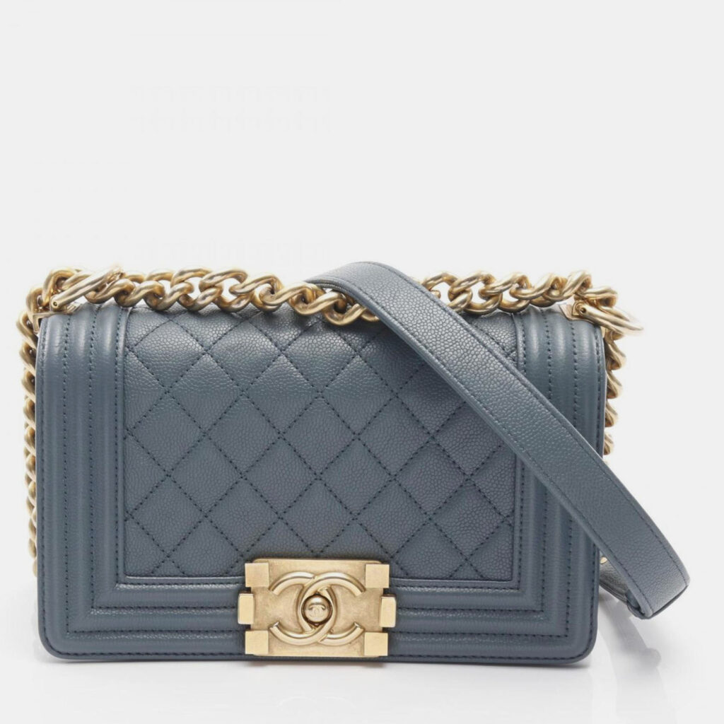Chanel Boy Chanel Small Shoulder Bag Calfskin Leather Blue Chanel Boy Chanel Small Shoulder Bag Calfskin Leather Blue