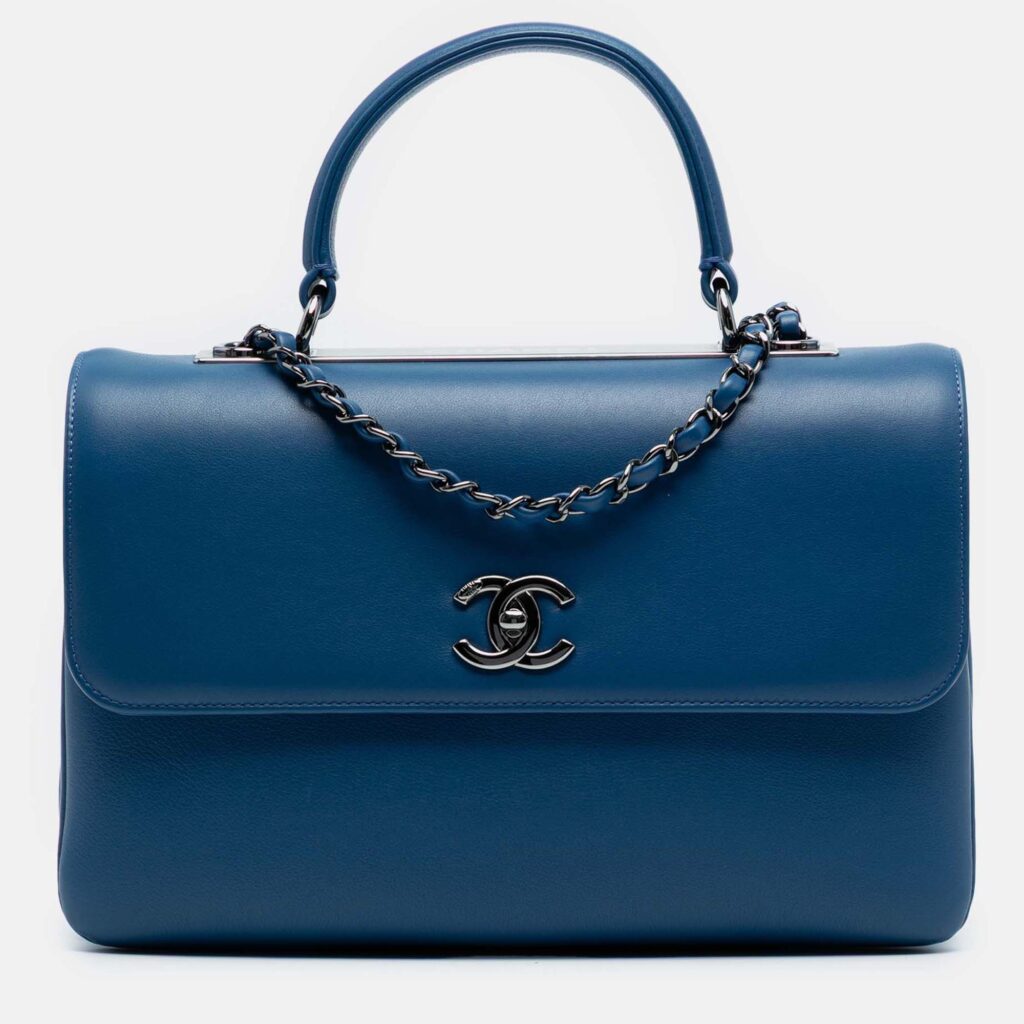 Chanel Blue Medium Lambskin Trendy CC Top Handle Bag Chanel Blue Medium Lambskin Trendy CC Top Handle Bag