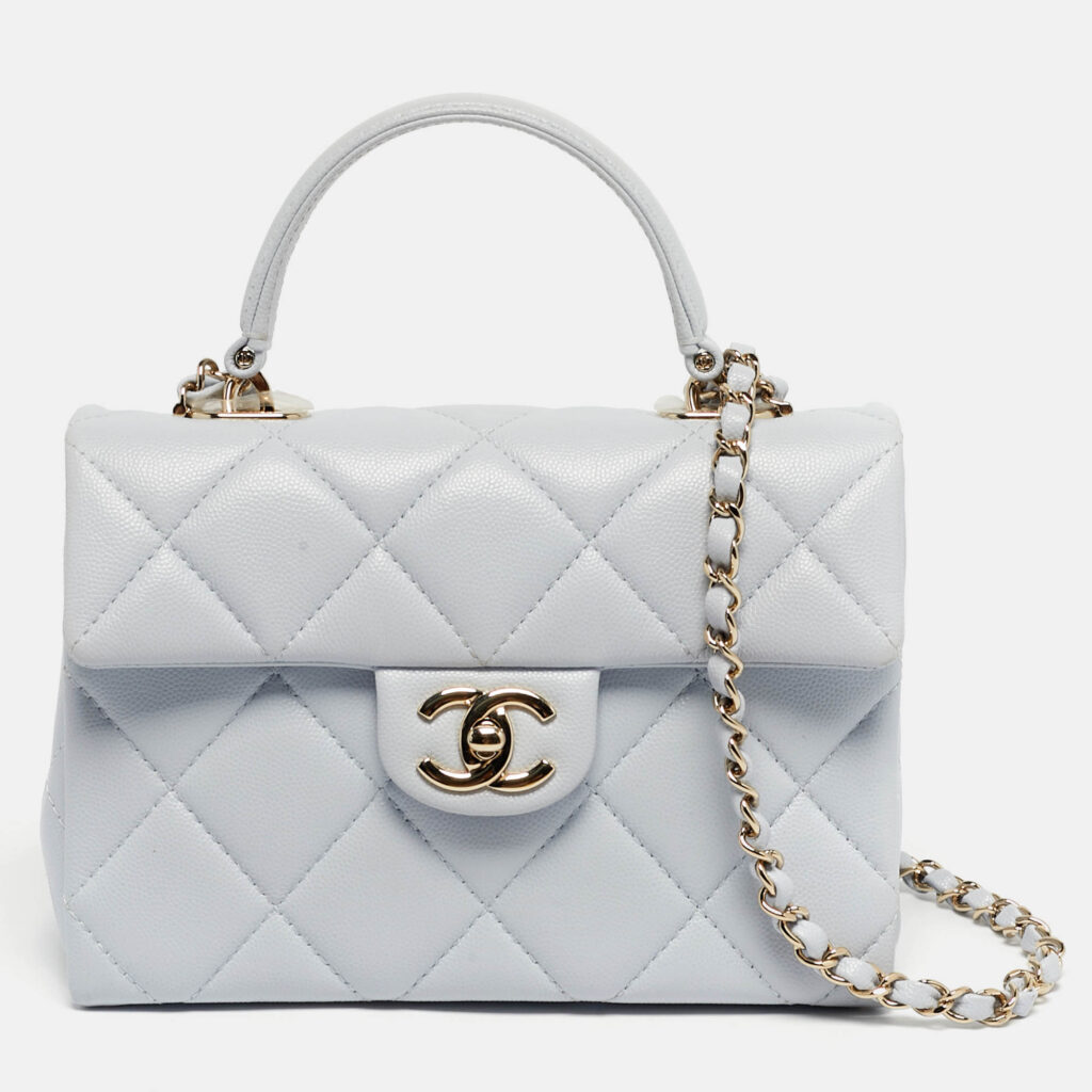 luxury-women-chanel-used-handbags-p1240579-012-1.jpg Chanel Blue Quilted Caviar Leather Mini Retro Twist Top Handle Bag