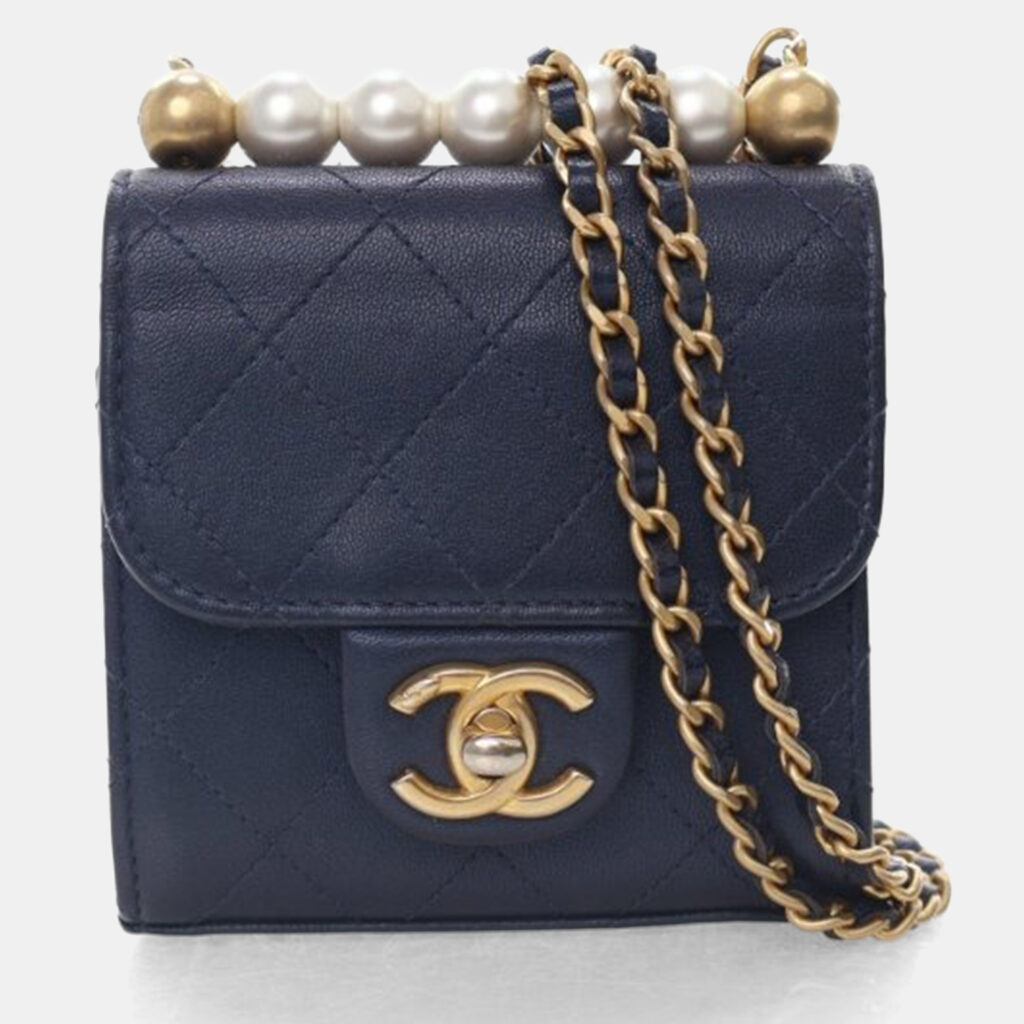 Chanel Mini Goatskin Chic Pearls Flap Clutch Chanel Mini Goatskin Chic Pearls Flap Clutch