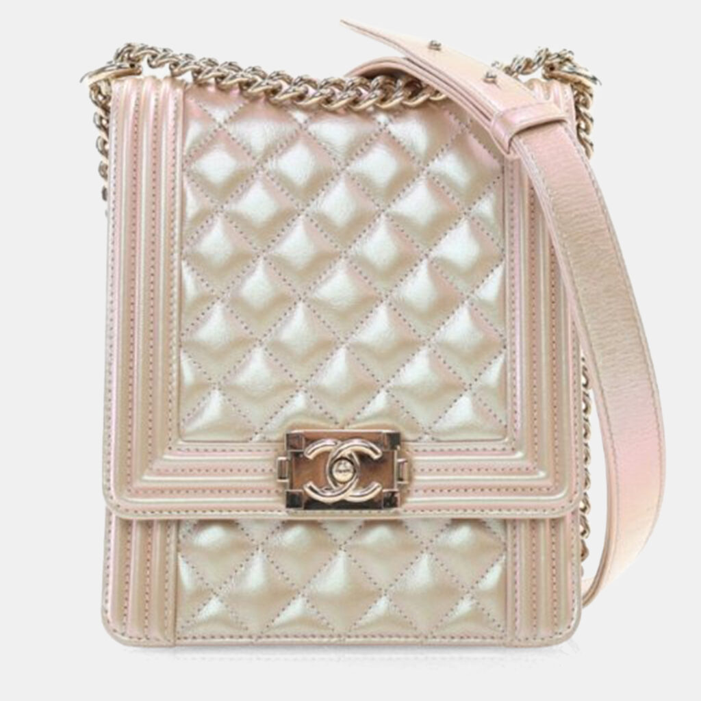 Chanel Iridescent Calfskin North South Boy Flap Bag Chanel Iridescent Calfskin North South Boy Flap Bag