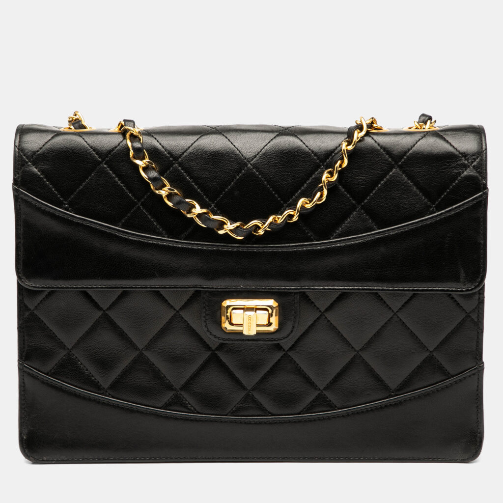 Chanel Black Medium Quilted Lambskin Mademoiselle Single Flap Chanel Black Medium Quilted Lambskin Mademoiselle Single Flap