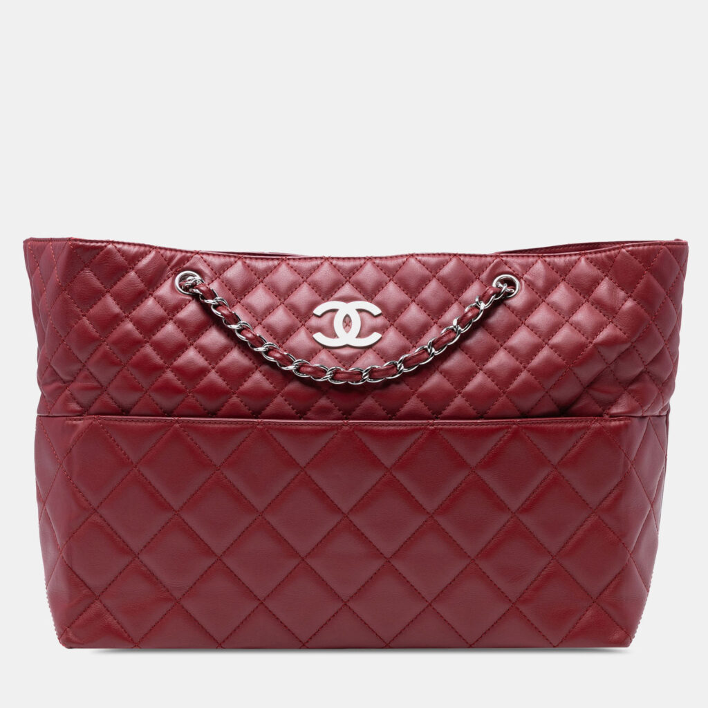 Chanel Red Large Quilted Calfskin In the Business Shopping Tote Chanel Red Large Quilted Calfskin In the Business Shopping Tote