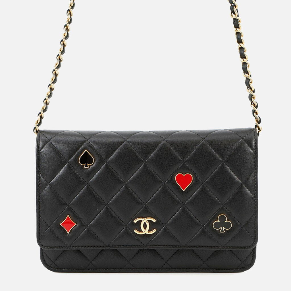 Chanel Monaco Series Chain Wallet Black Lambskin Chanel Monaco Series Chain Wallet Black Lambskin