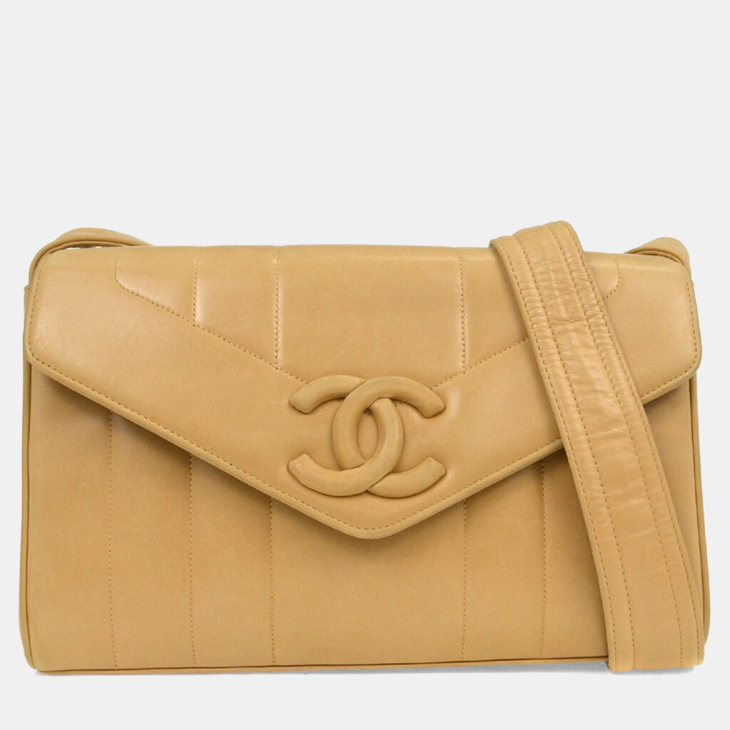 Chanel Beige Lambskin Mademoiselle Shoulder Bag Chanel Beige Lambskin Mademoiselle Shoulder Bag