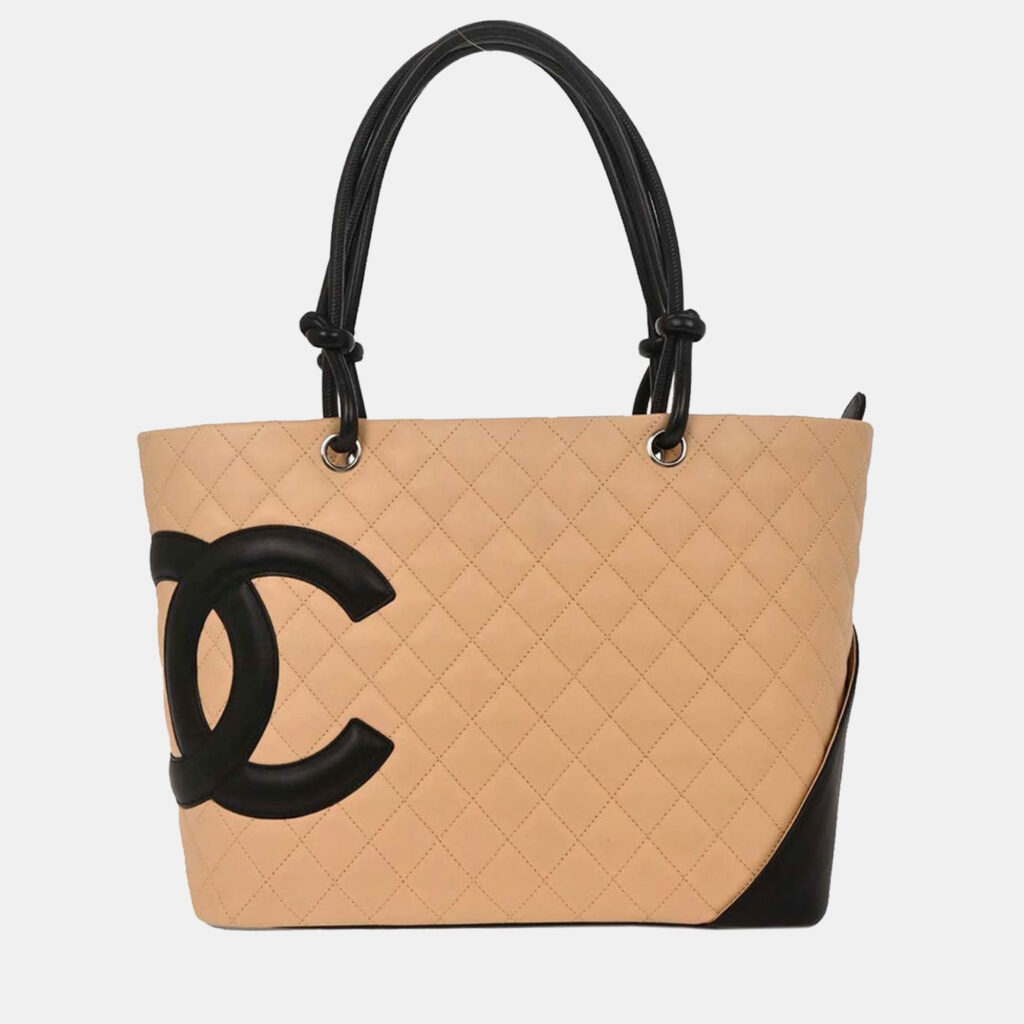 Chanel Beige Calfskin Cambon Ligne Tote Handbag Chanel Beige Calfskin Cambon Ligne Tote Handbag