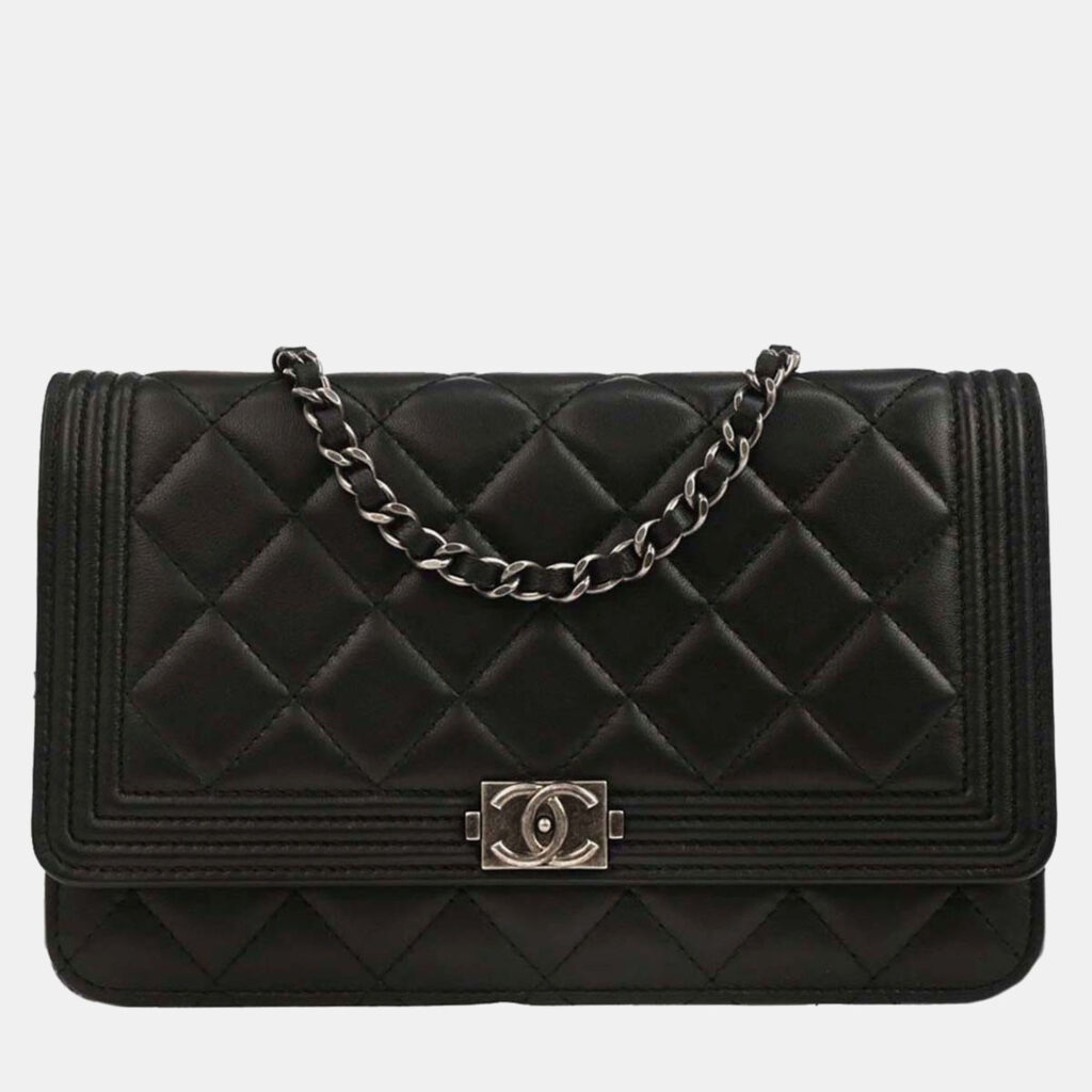 Boy Chanel Black Lambskin WOC Wallet On Chain Boy Chanel Black Lambskin WOC Wallet On Chain