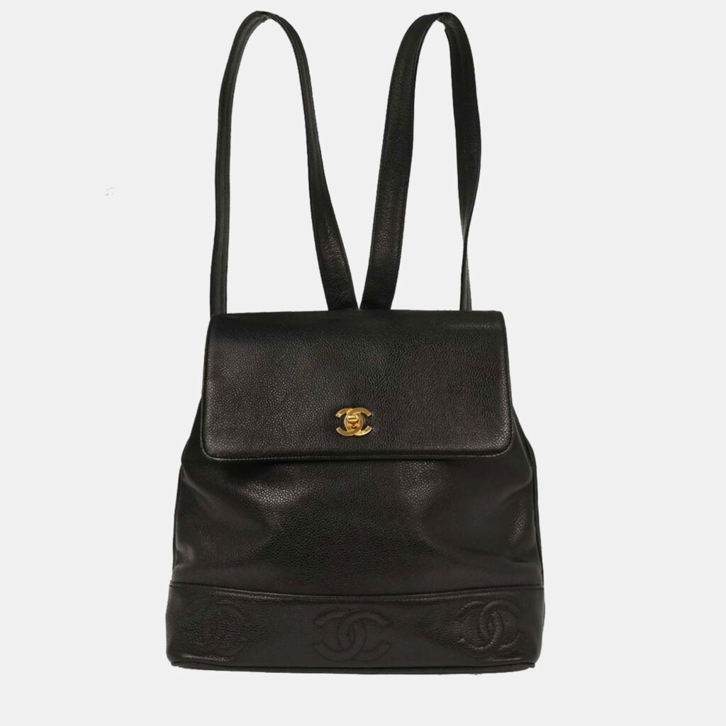 Chanel Black Calfskin Triple CC Backpack Chanel Black Calfskin Triple CC Backpack