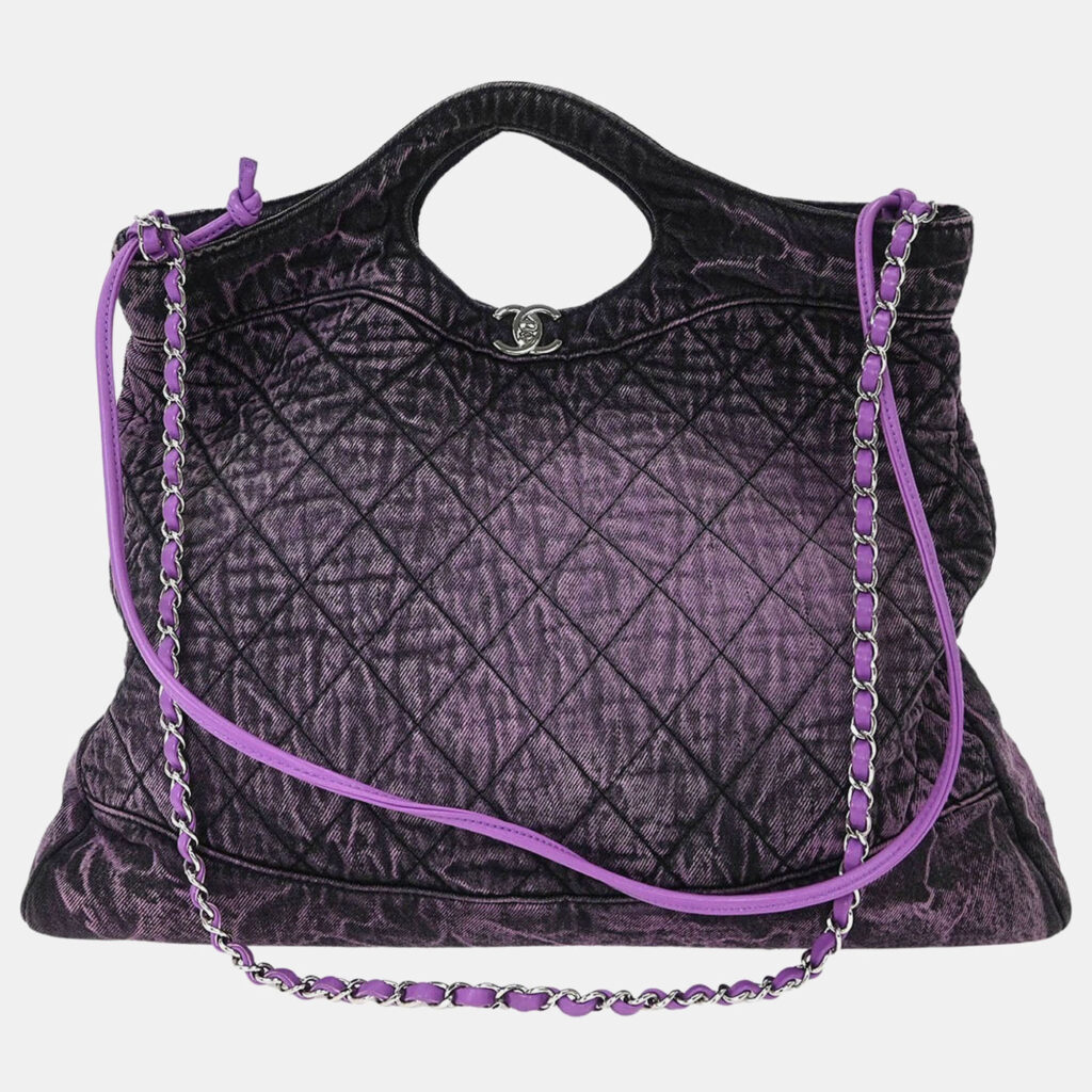 luxury-women-chanel-used-handbags-p1242117-010.jpeg Chanel Purple Denim Chanel 31 Shopping Bag 2way Handbag
