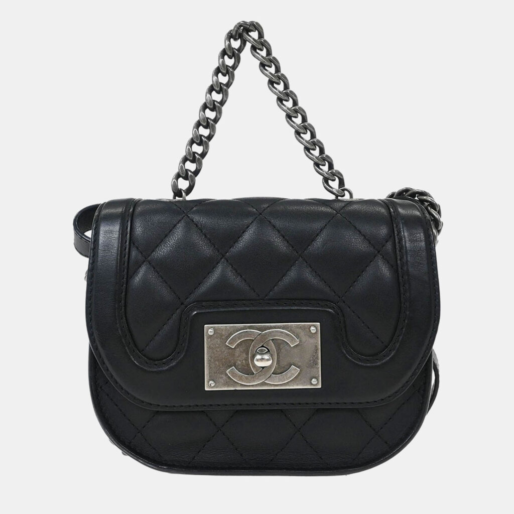 Chanel Black Calfskin 2way Handbag Chanel Black Calfskin 2way Handbag