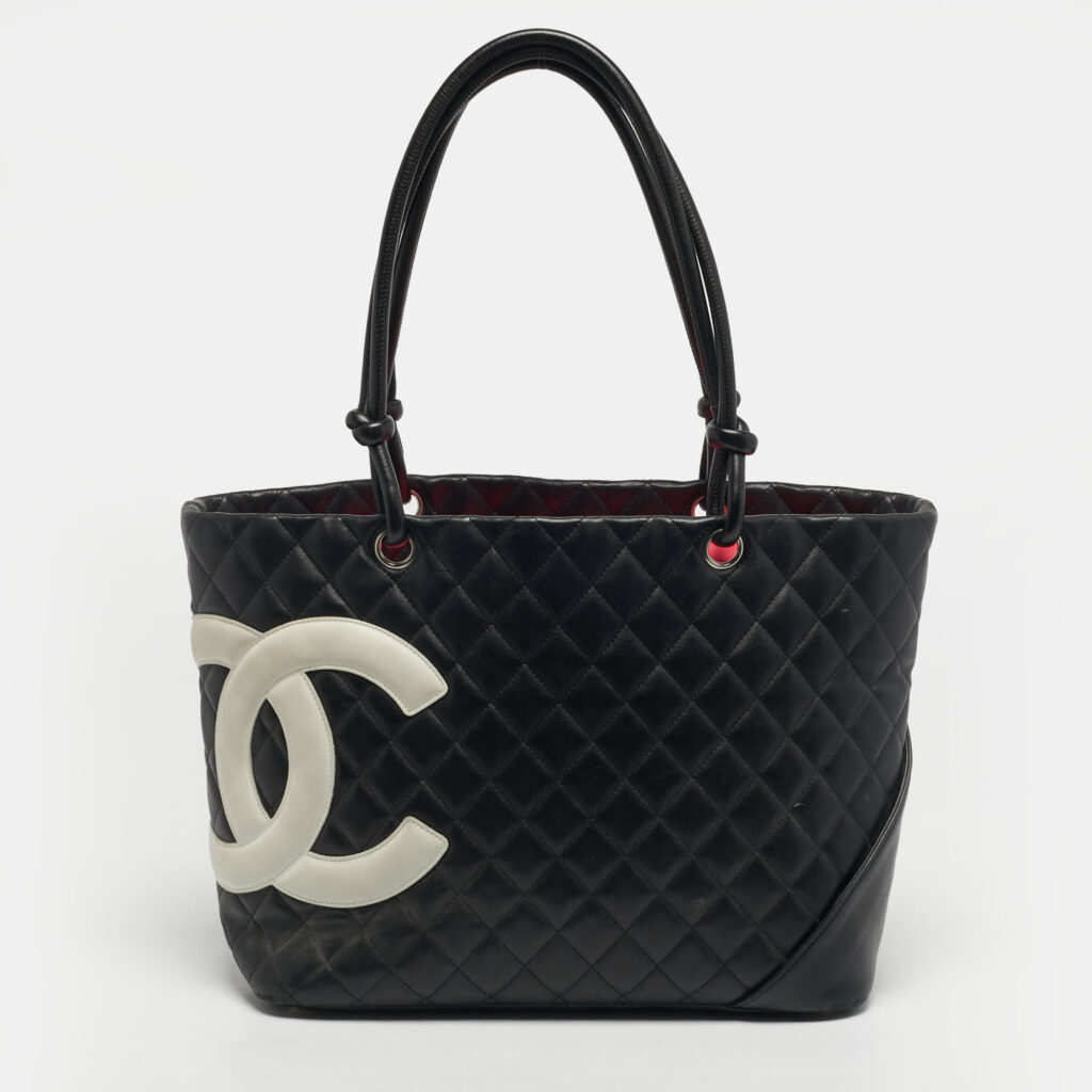 luxury-women-chanel-used-handbags-p1243179-013-1.jpg Chanel Black Quilted Leather Large Cambon Ligne Tote
