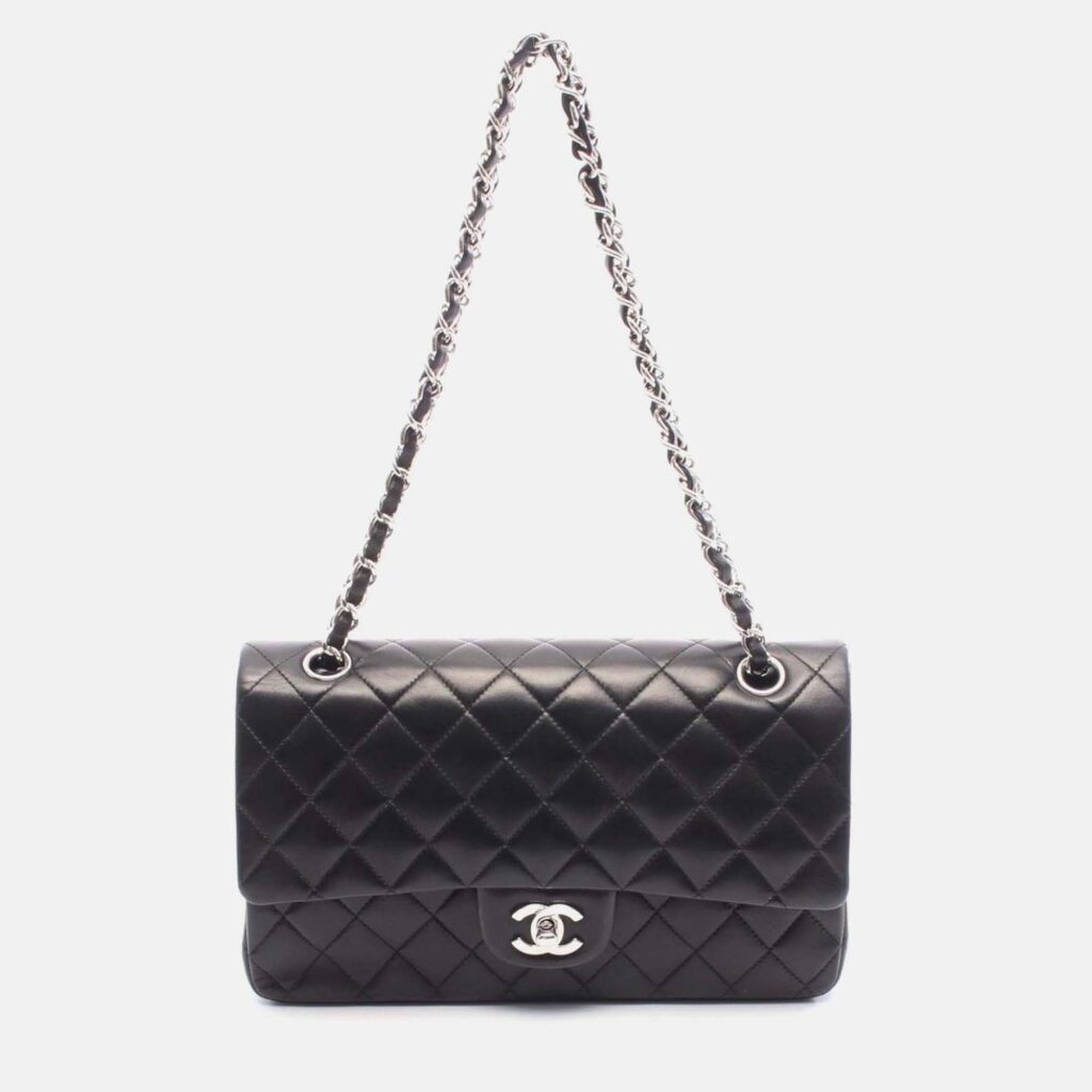 Chanel Classic Double Flap Medium Black Leather Shoulder Bag Chanel Classic Double Flap Medium Black Leather Shoulder Bag