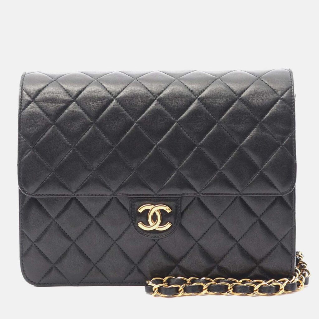 Chanel Flap Black Leather Shoulder Bag Chanel Flap Black Leather Shoulder Bag