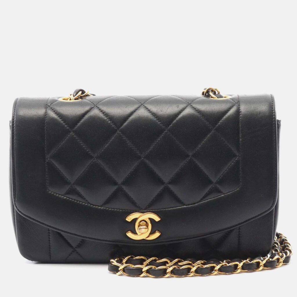 Chanel Diana Black Leather Shoulder Bag