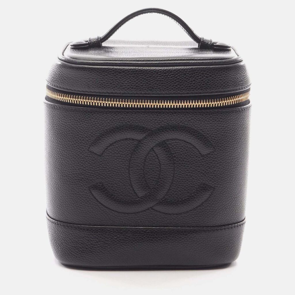 Chanel CC Black Leather Vanity Clutch Chanel CC Black Leather Vanity Clutch