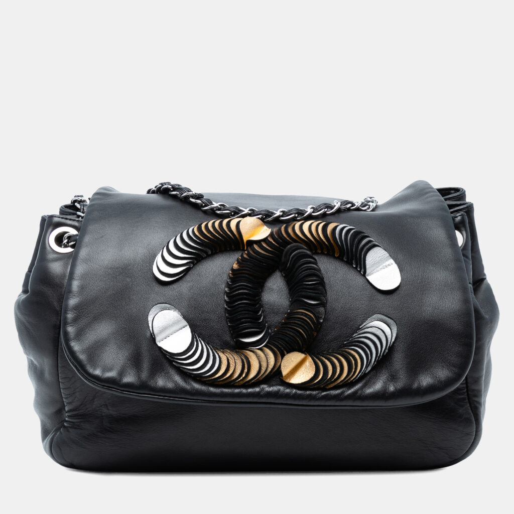 Chanel Black CC Lambskin Disc Bon Bon Flap Chanel Black CC Lambskin Disc Bon Bon Flap