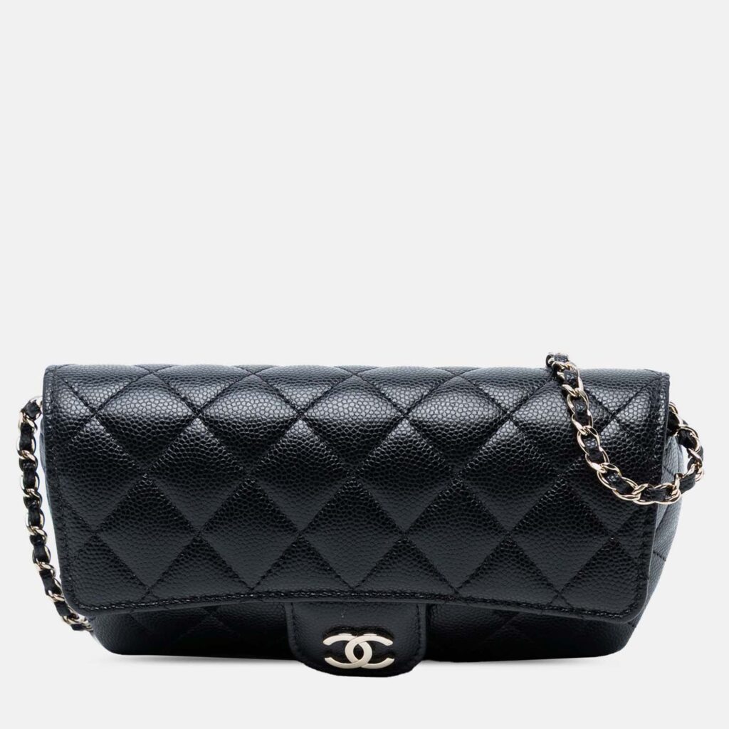 Chanel Black Caviar Sunglasses Case on Chain Chanel Black Caviar Sunglasses Case on Chain