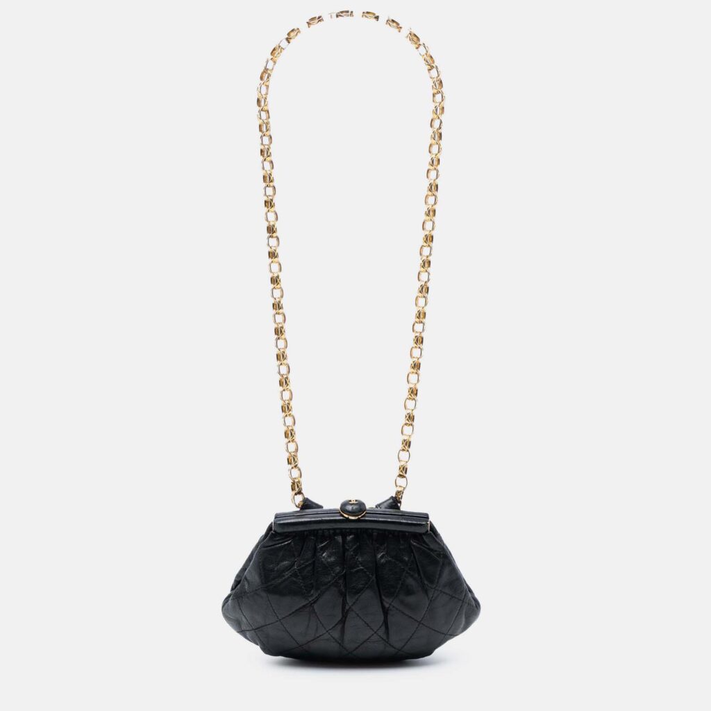 Chanel Quilted Lambskin Frame Bijoux Chain Kiss Lock Belt Bag Chanel Quilted Lambskin Frame Bijoux Chain Kiss Lock Belt Bag