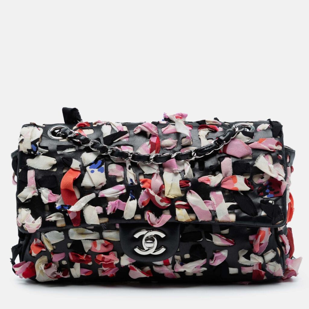 luxury-women-chanel-used-handbags-p1244930-004.jpg Chanel Medium Classic Lambskin and Silk Ribbon Single Flap
