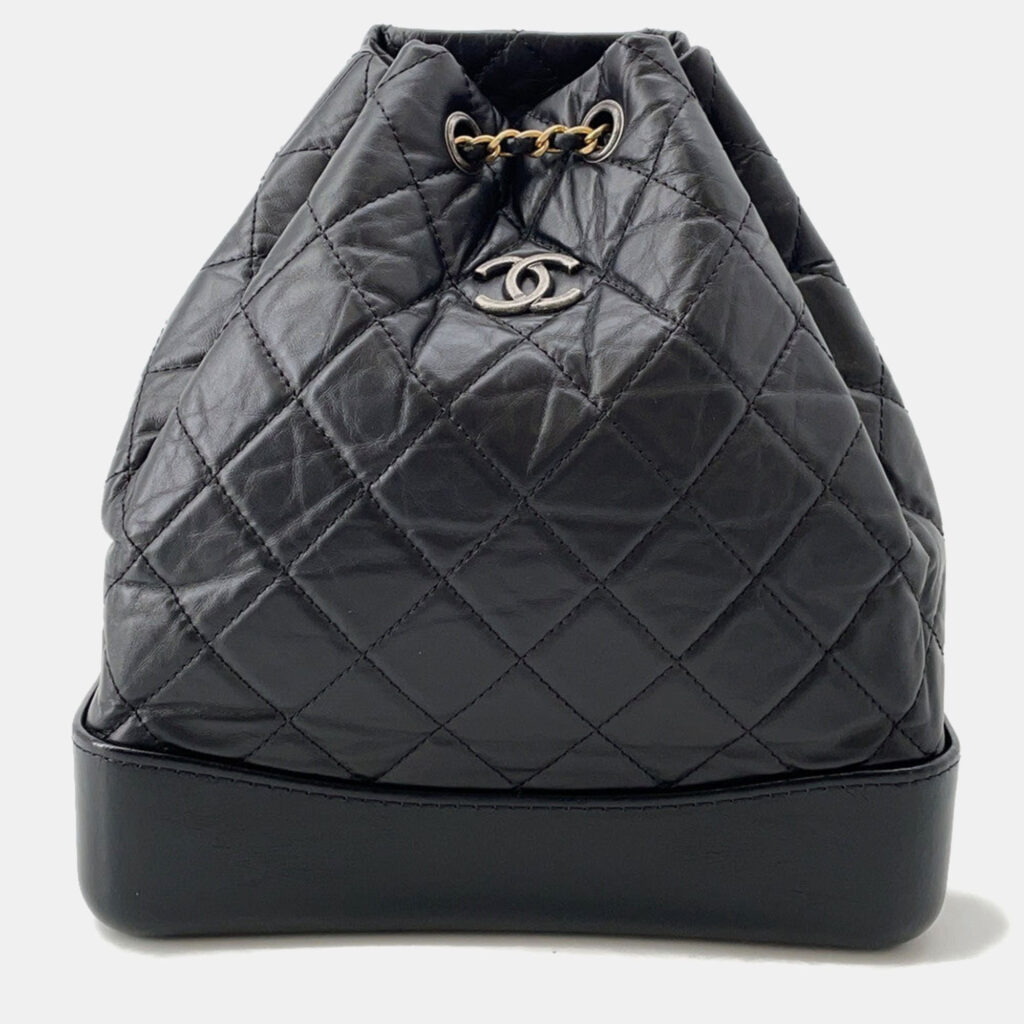 Chanel Gabriel Do Backpack Black Aged Calf Leather Chanel Gabriel Do Backpack Black Aged Calf Leather