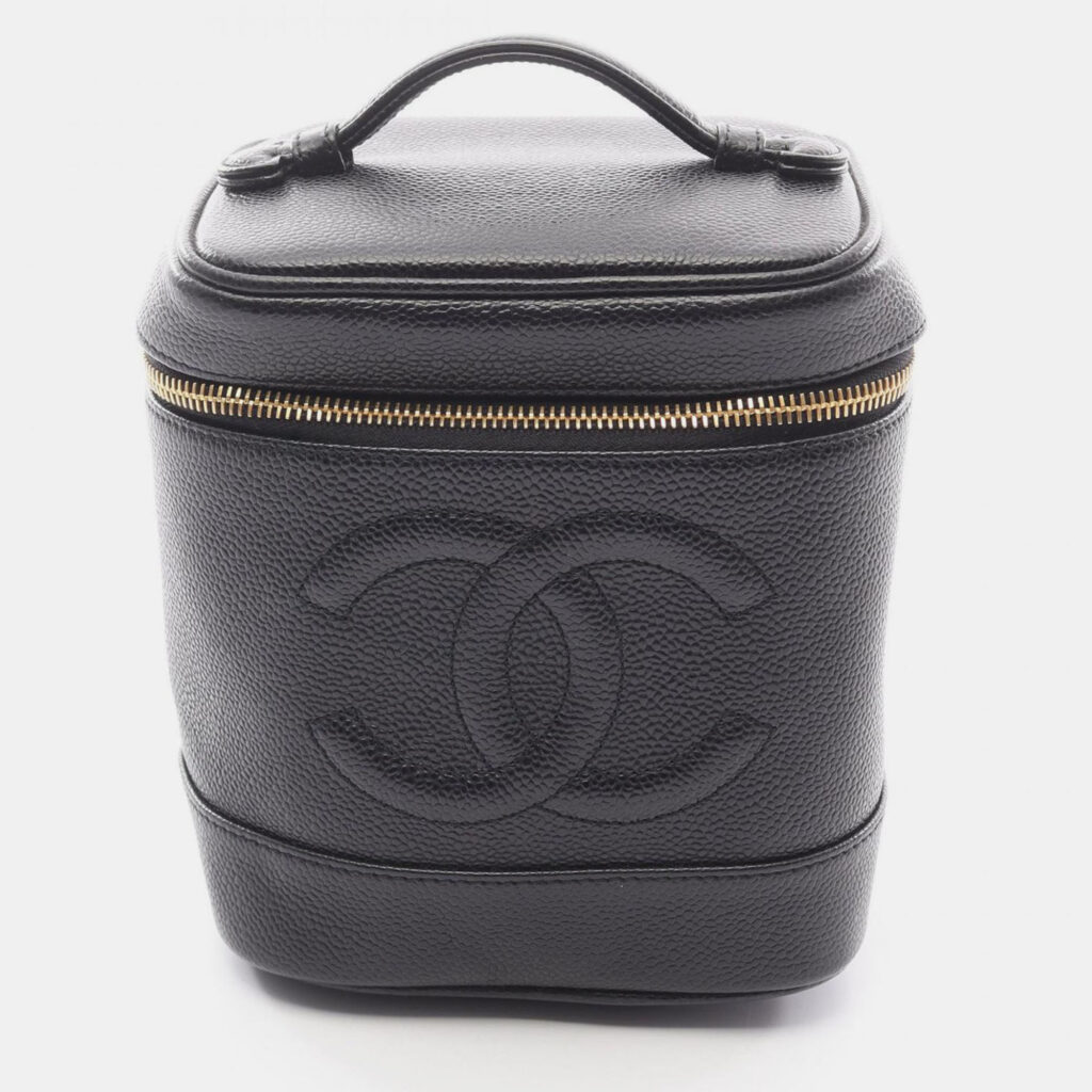 Chanel Coco Mark Vanity Vertical Handbag Calfskin Leather Black Chanel Coco Mark Vanity Vertical Handbag Calfskin Leather Black
