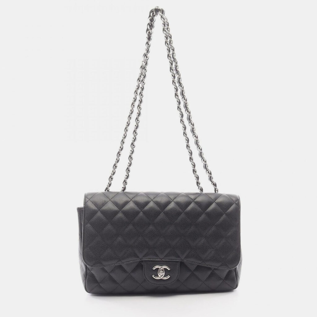 Chanel Jumbo Matelasse 30 Single Flap Chain Shoulder Bag Grained Calfskin Chanel Jumbo Matelasse 30 Single Flap Chain Shoulder Bag Grained Calfskin