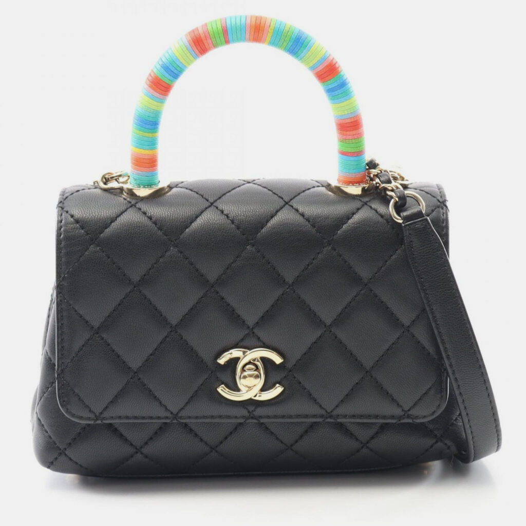 Chanel Coco Handle Xxs 2Way Shoulder Handbag Lamb Leather Black Chanel Coco Handle Xxs 2Way Shoulder Handbag Lamb Leather Black
