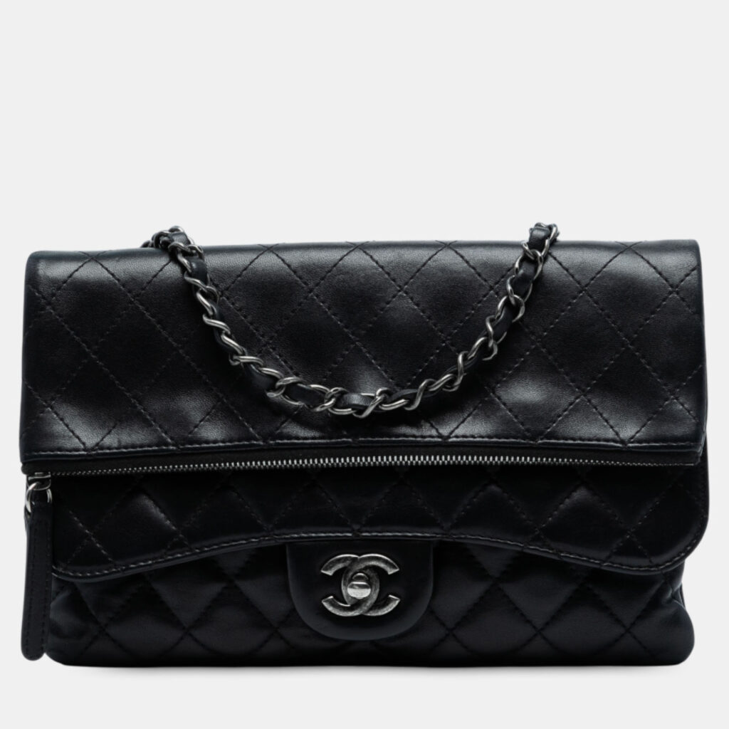 Chanel Black Paris-Salzburg Lambskin Zip Multi Flap Chanel Black Paris-Salzburg Lambskin Zip Multi Flap