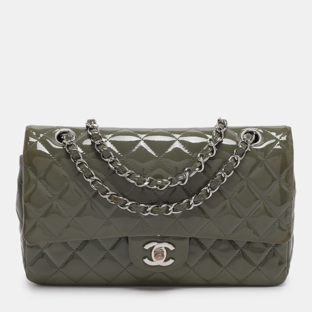 Chanel Classic Double Flap Medium Patent Leather Flap Bag