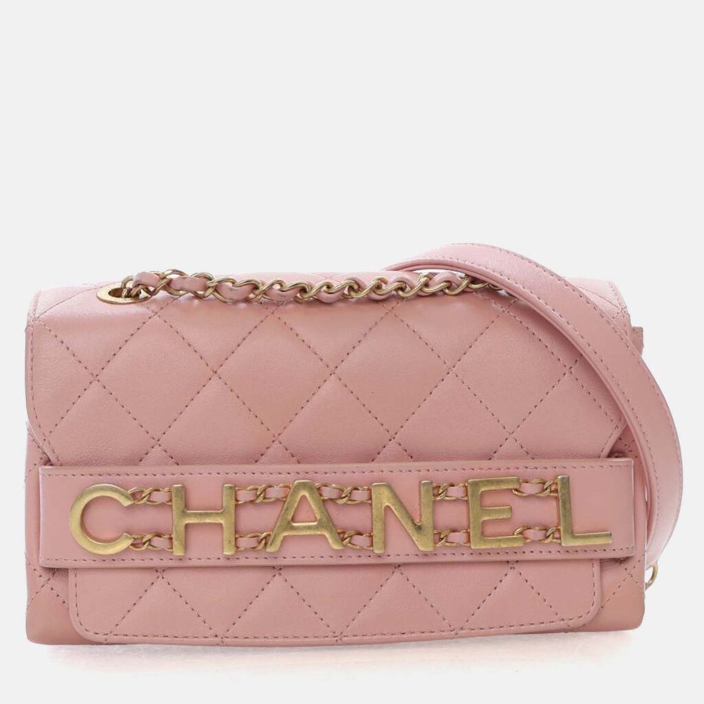 Chanel Pink Small Calfskin Enchained Flap Bag Chanel Pink Small Calfskin Enchained Flap Bag