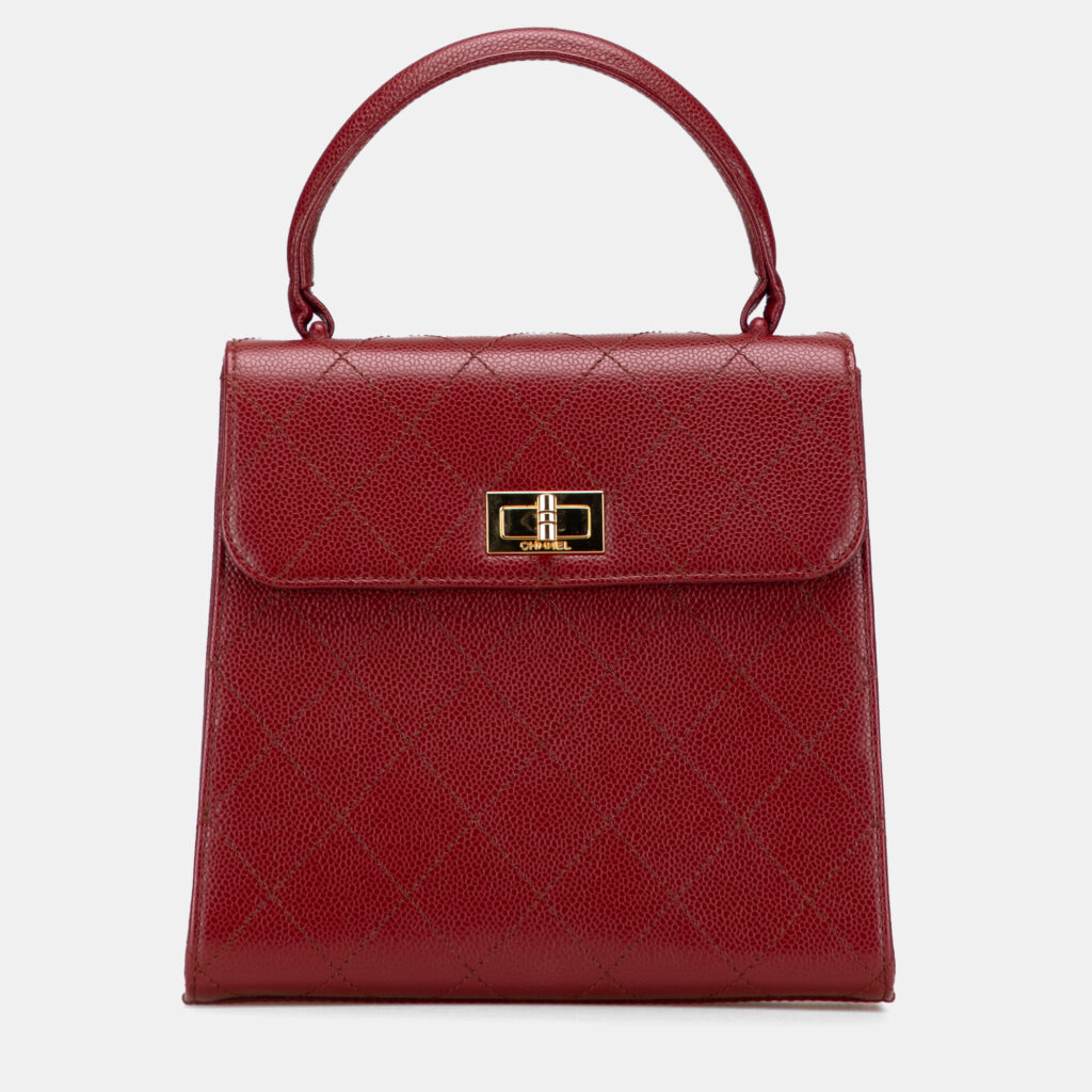 Chanel Red Reissue 2.55 Quilted Caviar Top Handle Flap Chanel Red Reissue 2.55 Quilted Caviar Top Handle Flap